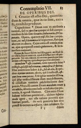 83-98, Contemplatio VII. De Operibus Dei