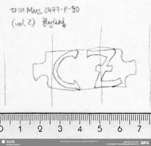 W-Dl-584 Posthornschild (gekrönt) + Marke / "CZ"