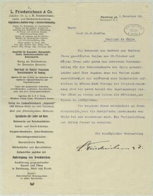 [44]: Brief der Verlagsbuchhandlung L. Friederichsen & Co. an Hans Steffen