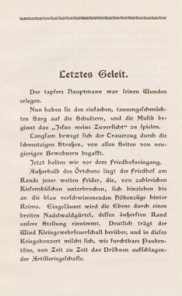Letztes Geleit.