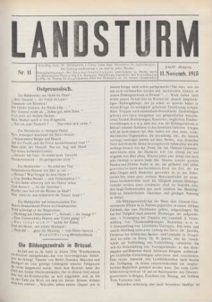 Nr. 11, 11. November 1915