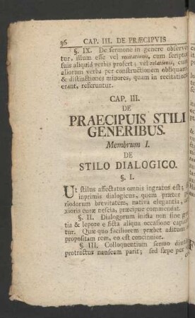 Cap. III. De Praecipuis Stili Generibus