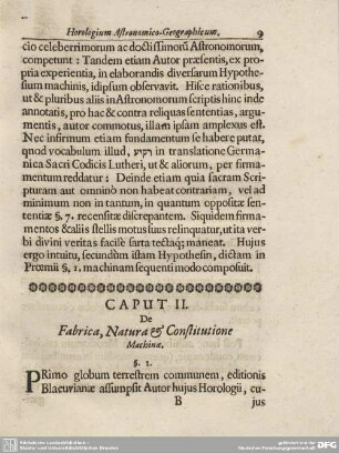 CAPUT II. De Fabrica, Natura & Constitutione Machinae.
