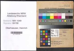 Entnazifizierung Heinrich Oberhaeuser , geb. 17.11.1898 (Haendler)
