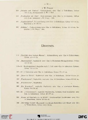 Diverses (Nr. 313-326)