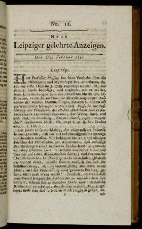 No. 11. Den 7ten Februar 1791.