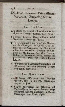 IX. Hist. literaria, Vitae illustr. Virorum, Encyclopaediae, Lexica