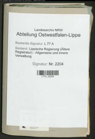 Konkurs des Amtmann Lucanus zu Detmold: Konkurs des Amtmanns Lucanus zu Detmold