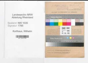 Entnazifizierung Wilhelm Korthaus , geb. 08.04.1884 (Angestellter)