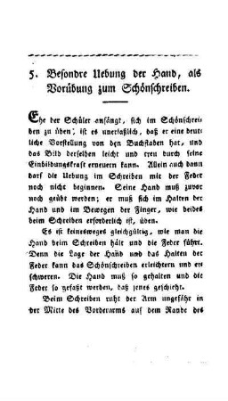 Besondere Uebung der Hand, als Vorübung zum Schönschreiben