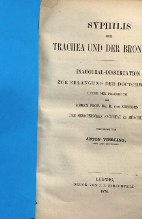 Syphilis der Trachea und der Bronchien