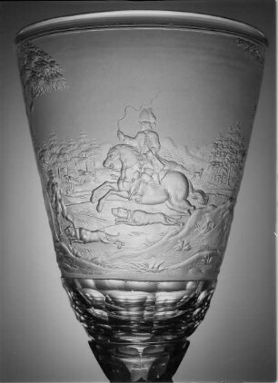 Deckelpokal (mit Wildschweinjagd) aus Schloß Moritzburg
