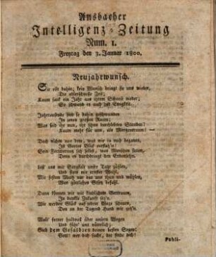 Ansbacher Intelligenz-Zeitung. 1800, 1800