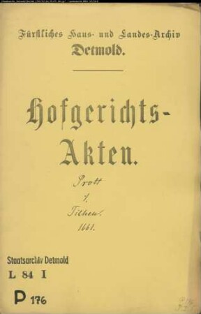 Prott, Johann, Kanzlers Erben in sp. Christian Philipp von Quernheim gegen Franz Tilhen - Schuldforderung