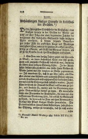 XIII. Anhäufungen blutiger Lymphe in krebshaften Brüsten.