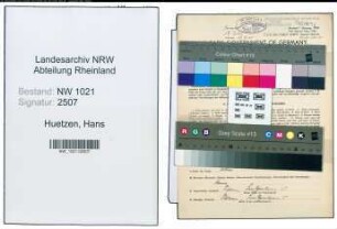 Entnazifizierung Hans Huetzen , geb. 30.09.1902 (Betriebsinhaber)