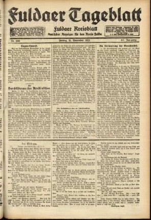 Ausgabe vom Freitag, den 11. November 1921.