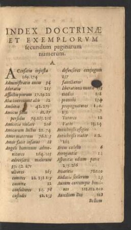 Index Doctrinae Et Exemplorvm secundum paginarum numerum.