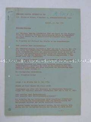 Pressemitteilung des "Münchner Komitees zur Information DDR" zum Treffen von Bundeskanzler Brandt mit dem DDR-Ministerpräsident Stoph in Kassel