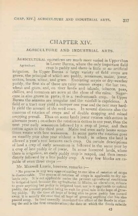 Chapter XIV. Agriculture and industrial arts