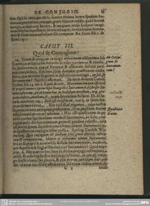 Caput III. Quid sit Conjugium