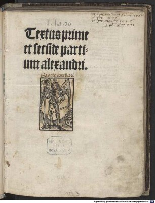 Textus prime et secunde partium Alexandri