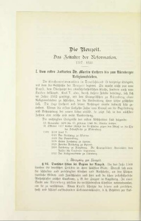 Die Neuzeit. Das Zeitalter der Reformation
