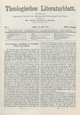 193-198 Troeltsch, Ernst, Die Soziallehren der christlichen Kirchen und Gruppen