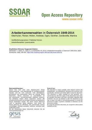 Arbeiterkammerwahlen in Österreich 1949-2014