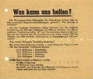 Propagandaflugblatt der KPD Hessen zur Landtagswahl 1947