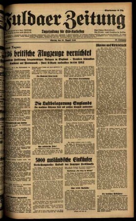 Ausgabe vom Montag, den 26. August 1940.