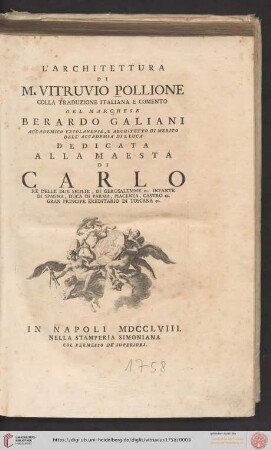 L' Architettura Di M. Vitruvio Pollione