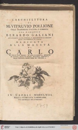 L' Architettura Di M. Vitruvio Pollione