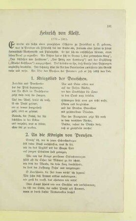 Heinrich von Kleist. 1776 - 1811