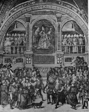 Ausmalung der Libreria Piccolomini — Leben des Enea Silvio Piccolomini, des späteren Pius II. — Die Krönung Papst Pius III.
