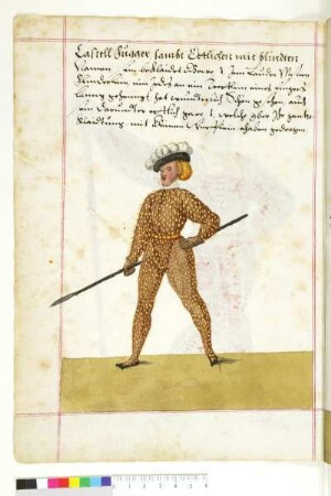 Castell Fugger: Läufer in Kostüm mit Flindern an Drähten