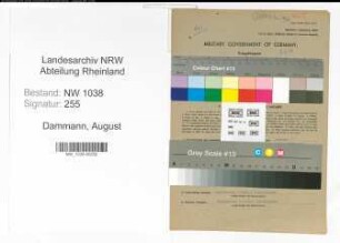 Entnazifizierung August Dammann , geb. 20.07.1892 (Buchhalter)