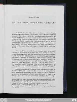 Hamid Algar Political Aspects Of Naqshbandī History