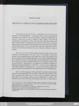 Hamid Algar Political Aspects Of Naqshbandī History