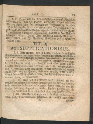 Tit. X. Von Supplicationibus.