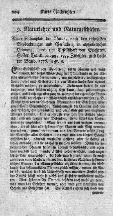 9. Naturlehre und Naturgeschichte.