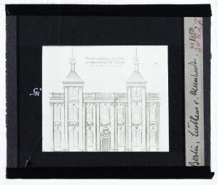Berlin, Lustgarten,Berlin, Neues Lusthaus Berlin,Merian, Aufriss der Hauptfassade des Lusthauses im Lustgarten von J. G. Memhardt (Druck) : Kupferstich