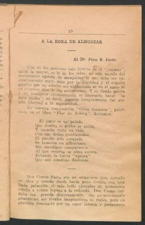 A la hora de amorzar : Al Dr. Juan B. Justo.