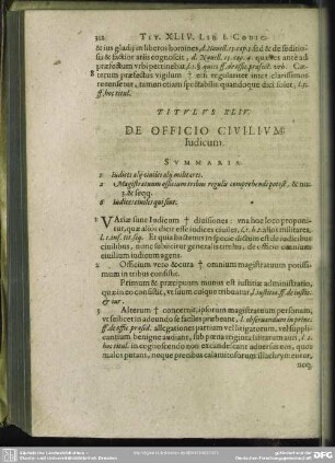Titulus XLIV. De Officio Civilium Iudicum