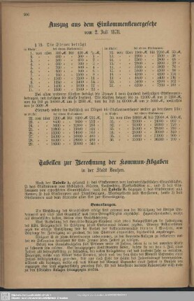 Auszug aus dem Einkommensteuergesetze vom 2. Juli 1878