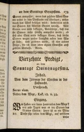 173-182, Inhalt; Vorspruch; Eingang; Einleitung; Erster Theil
