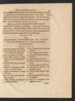 Caput III. De Operibus Prohibitis, Ac Variis Huius ...