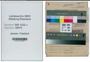 Entnazifizierung Friedrich Jansen , geb. 15.01.1892 (Bahnbeamter)