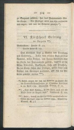VI. Kirchspiel Gelting in Angeln