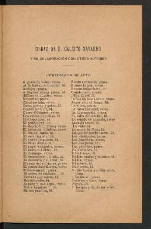 Obras de D. Calixto Navarro